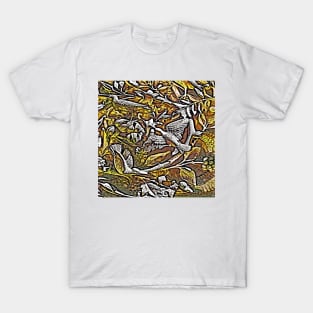 Bird In Tree Relief #2e T-Shirt